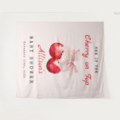 Sie ist die Cherry auf der Top Pink Bow Baby Dusch Wandteppich (Vorderseite (Horizontal))