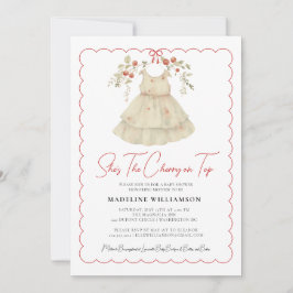 Sie ist die Cherry auf der Top Watercolor Babydusc Einladung