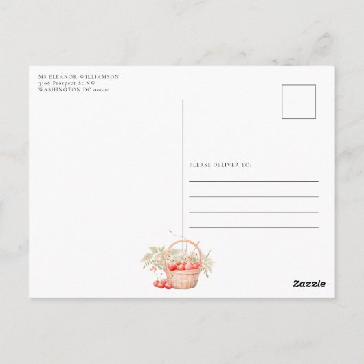 Sie ist die Cherry auf Top Baby Duwer Einladung Postkarte (Rückseite)