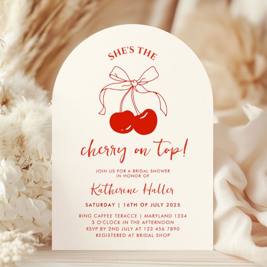 Sie ist die Cherry auf Top Bridal Dusche Einladung
