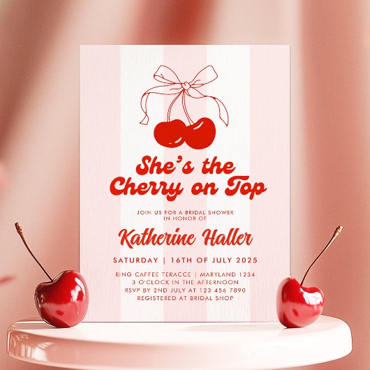 Sie ist die Cherry auf Top Bridal Dusche Einladung