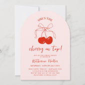 Sie ist die Cherry auf Top Bridal Dusche Einladung (Vorderseite)