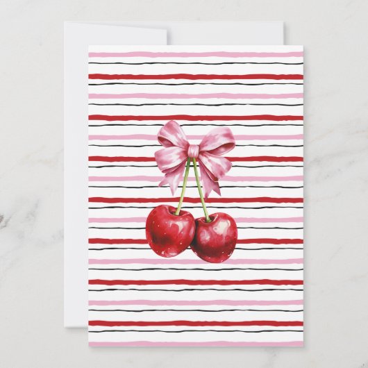 Sie ist die Cherry auf Top Pink Coquette Baby Dusc Einladung (Rückseite)