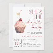 Sie ist die Cherry in Top Modern Bridal Einladung (Vorderseite)