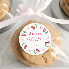 Sie ist die Cherry-on-Top-Baby-Dusche Runder Aufkleber