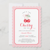 Sie ist die Cherry on Top Baby Shower Einladung (Vorderseite)