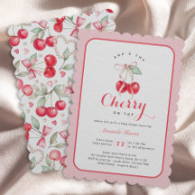 Sie ist die Cherry on Top Baby Shower Einladung