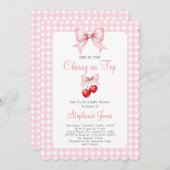 Sie ist die Cherry on Top Baby Shower Girl Einladung (Vorne/Hinten)