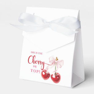 Sie ist die Cherry Top Tent Favor Box mit Schleife Geschenkschachtel