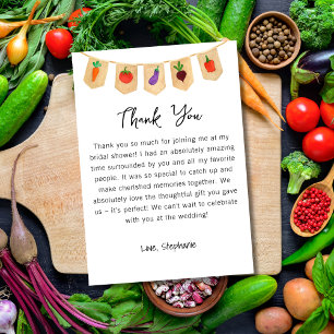 Sie ist die "Fresh Off The Market Veggies"-Bridal- Dankeskarte