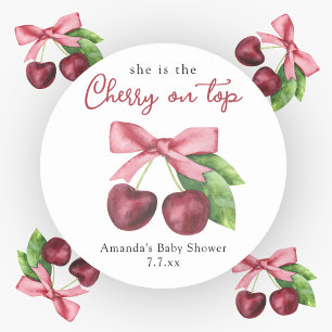 Sie ist die Kirsche auf dem Baby Shower  Runder Aufkleber