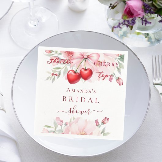 Sie ist die Kirsche auf dem Brautparty der Oberbog Serviette