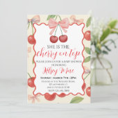 Sie ist die Kirsche auf dem Einladungstop Einladung (Stehend Vorderseite)