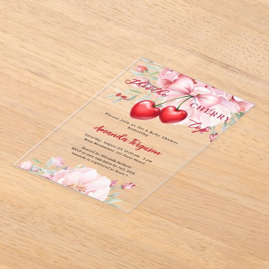 Sie ist die Kirsche auf den oberen Bogen Blumen Ba Acryleinladungen (Ablage )