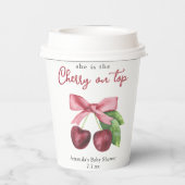 Sie ist die Kirsche auf der Babydusche Pappbecher (Rückseite)