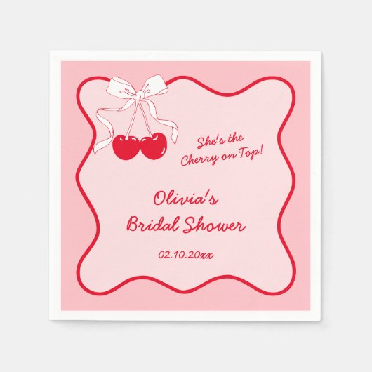 Sie ist die Kirsche oben Serviette (Vorderseite)