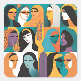 Sie ist die Revolution Quadratischer Aufkleber