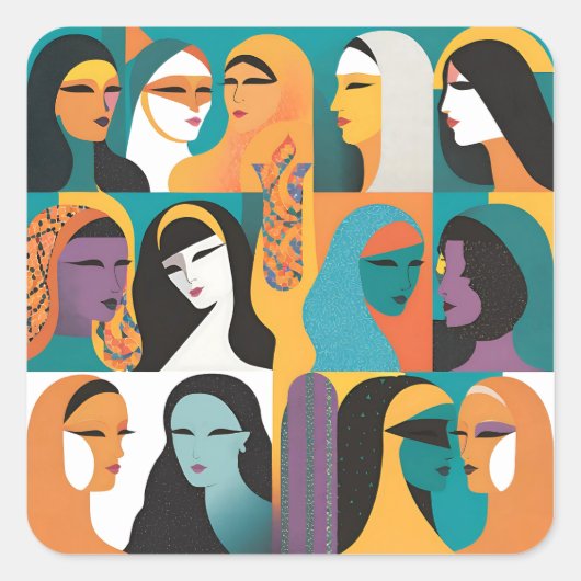 Sie ist die Revolution Quadratischer Aufkleber (Vorderseite)