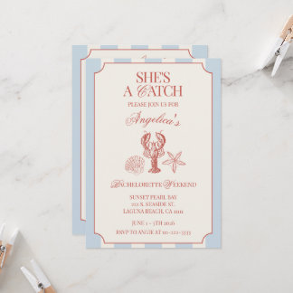 Sie ist ein Fang Bachelorette-Wochenend-Itinerary  Einladung