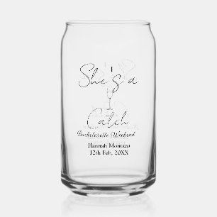 Sie ist ein Fang Champagnerflasche Junggesellinnen Dosenglas