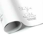 Sie ist ein Fang Champagnerflasche Junggesellinnen Geschenkpapier (Rolleneckpunkt)