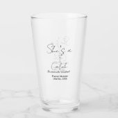 Sie ist ein Fang Champagnerflasche Junggesellinnen Glas (Rückseite)