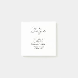 Sie ist ein Fang Champagnerflasche Junggesellinnen Post-it Klebezettel