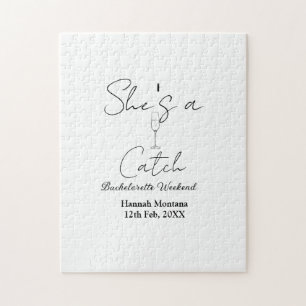 Sie ist ein Fang Champagnerflasche Junggesellinnen Puzzle