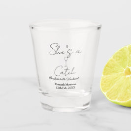 Sie ist ein Fang Champagnerflasche Junggesellinnen Schnapsglas