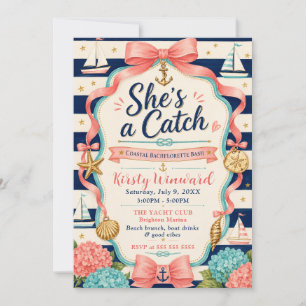 Sie ist ein Fang: Coastal Bachelorette Bash Einladung