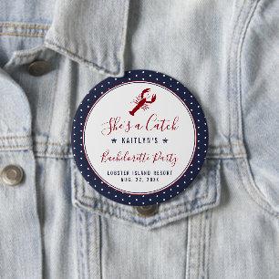 Sie ist ein Fang Coastal Junggesellinnenabschiedsp Button