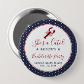 Sie ist ein Fang Coastal Junggesellinnenabschiedsp Button (Vorne & Hinten)