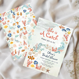 Sie ist ein Fang: Coastal Lobster Brautparty Einladung