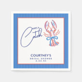 Sie ist ein Fang Coastal Lobster Brautparty Serviette (Vorderseite)