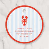 Sie ist ein Fang Hummer Rot und Blau Brautparty Geschenkanhänger (Rückseite)