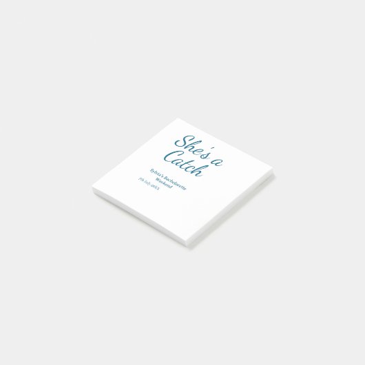 Sie ist ein Fang Junggesellinnen-Wochenende Name B Post-it Klebezettel (angewinkelt)