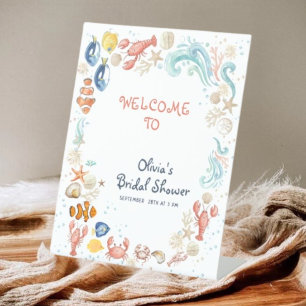 Sie ist ein Fang Ocean Beach Brautparty Willkommen Sockelschild