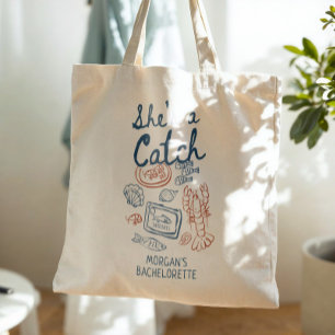 Sie ist ein Fang Seafood Coastal Bachelorette Tragetasche