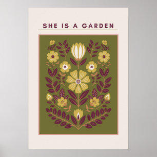 Sie ist ein Garten – Botanische Wandkunst (Salbei) Poster