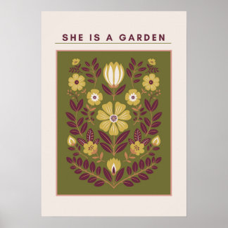 Sie ist ein Garten – Botanische Wandkunst (Salbei) Poster