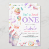 Sie ist ein Geburtstag süß Einladung (Vorne/Hinten)
