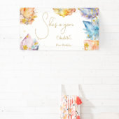 Sie ist ein Gem Birthday Crystals Girl's Aquarell Banner (InSitu)