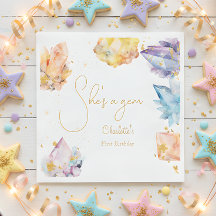 Sie ist ein Gem Birthday Crystals Girl's Aquarell