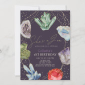 Sie ist ein Gem Crystals Edelstein Geology 1. Gebu Einladung (Vorderseite)