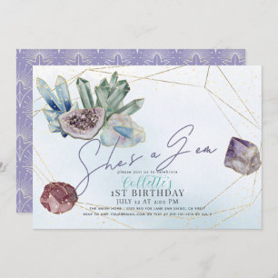 Sie ist ein Gem Crystals Edelstein Geology 1. Gebu Einladung