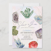 Sie ist ein Gem Crystals Edelstein Geology 1. Gebu Einladung (Vorderseite)