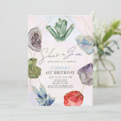 Sie ist ein Gem Crystals Edelstein Geology 1. Gebu Einladung (Stehend Vorderseite)