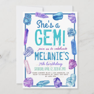 Sie ist ein Gem Geology Rock Geburtstag Einladung