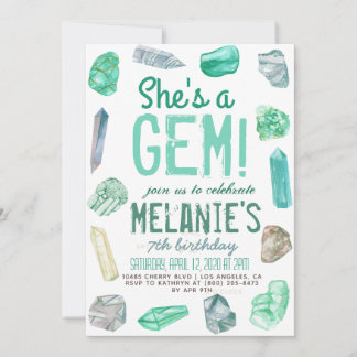 Sie ist ein Gem Geology Rock Geburtstag Einladung