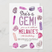 Sie ist ein Gem Geology Rock Geburtstag Einladung (Vorne/Hinten)